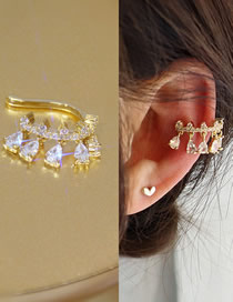 Fashion 5# Geometric Drop Diamond Tassel Ear Clips  Crystal