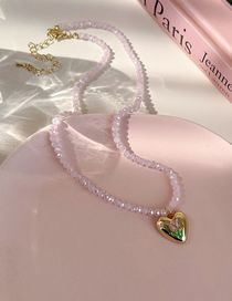 Fashion C Crystal Chain Tulip Crystal Beaded Tulip Heart Necklace
