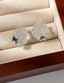 Fashion White Butterfly Flower Stud Earrings