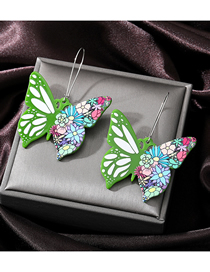 Fashion Green Butterfly Acrylic Sheet Painted Butterfly Earring Earrings