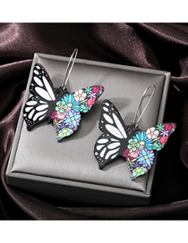 Fashion Black Butterfly Acrylic Sheet Painted Butterfly Earring Earrings