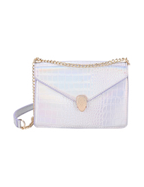 Fashion Silver Pu Snake Pattern Flip Mesengers Bag