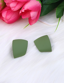 Fashion Green Metal Geometric Painted Stud Earrings