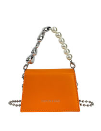 Fashion Orange Love Pearl Beaded Hand -large Capacity Crossbody Bag