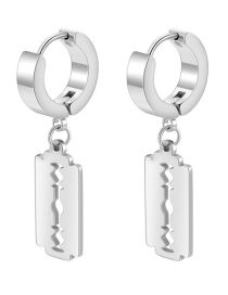 Fashion Silver Titanium Steel Geometric Blade Earring Earrings