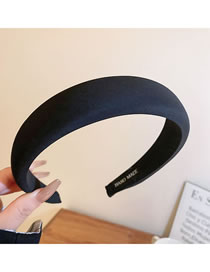 Fashion Headband - Black Fabric Appliqué Wide-brimmed Headband