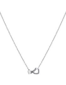 Fashion 1# Alloy Diamond Heart Necklace