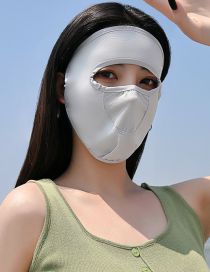 Fashion Grey Nylon Solid Color Sunscreen Full Face Mask