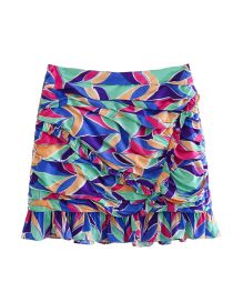 Fashion Printing Polyester Print Pleated Skirt