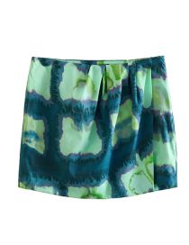 Fashion Printing Polyester Print Pleated Skirt