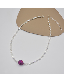 Fashion Silver Alloy Geometric Diamond Ball Necklace
