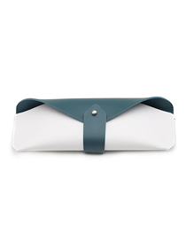 Fashion Top Green And Bottom White Leather Two-tone Soft Glasses Bag