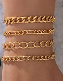Fashion Gold Alloy Geometric Chain Ankle Chain Set
