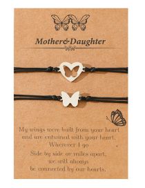 Fashion Butterfly 2 -piece Set Stainless Steel Hollow Butterfly Hand Rope Pair