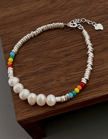 Fashion 10# Broken Silver Color Beads Pearl Bead Bracelet