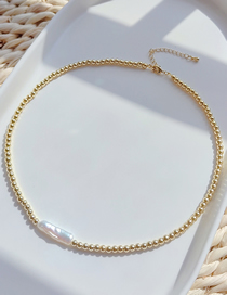 Fashion Gold Copper Gold -plated Beaded Pearl Necklace