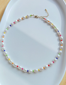 Fashion Gold Color Bead Pearl Bead Beading Necklace