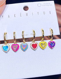 Fashion Plating Copper Inlaid Love Earrings Set