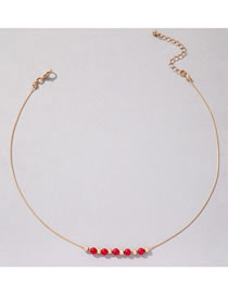 Fashion Red Geometric Bead Chain
