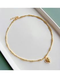 Fashion Gold Copper Gold -plated Beaded Love Necklace