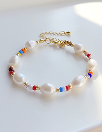 Fashion 3# Geometric Color Bead Pearl Beaded Bracelet Necklace Set