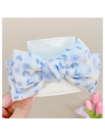 Fashion 4#blue Floral [no Paper Card] Net Yarn Floral Bow Hair Clip