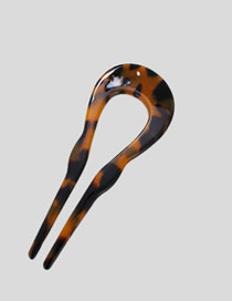 Fashion Dark Leopard Color Speedic Acid Geometric U -shaped Hair Bun