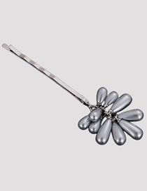 Fashion Grey Pearl Wheat Ears With One Word Hairpin