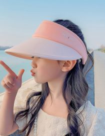 Fashion Double Color - Pink Nylon Two-color Hollow Top Sun Hat With Large Brim