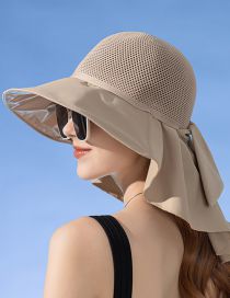 Fashion Khaki Cotton Polyester Large Brim Shawl Sunscreen Sun Hat