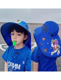 Fashion Blue Nylon Cartoon Big Brim Shawl Sun Hat