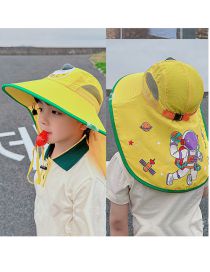 Fashion Yellow Nylon Cartoon Big Brim Shawl Sun Hat