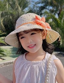 Fashion White Straw Three-dimensional Flower Sun Hat