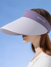 Fashion Double Color Matching - Purple Nylon Two-color Large Brim Hollow Top Sun Hat