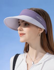 Fashion Shuangpin-purple Nylon Two-color Hollow Top Sun Hat