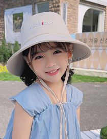 Fashion Beige Nylon Big Brim Sunscreen Bucket Hat