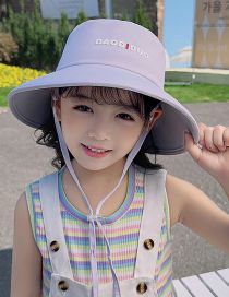 Fashion Purple Nylon Big Brim Sunscreen Bucket Hat