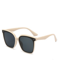 Fashion Mi Bai Frame Black Gray Film Ac Square Frame Sunglasses