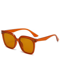 Fashion Orange Frame Tea Piece Ac Square Frame Sunglasses