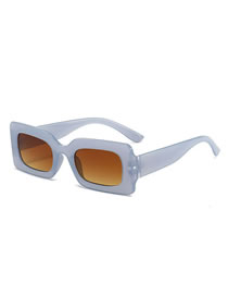 Fashion Blue Frame Double Tea Piece Ac Square Sunglasses