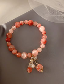 Fashion 1-pink Strawberry Crystal Beaded Stretch Bracelet