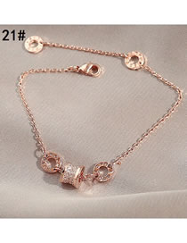 Fashion 21-titanium Steel Zircon Bracelet Geometric Diamond Bracelet