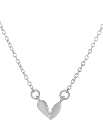 Fashion Silver Pure Copper Geometric Heart Necklace