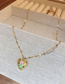 Fashion 18# Necklace - Gold Alloy Geometric Heart Flower Necklace