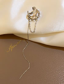 Fashion 16# Earbone Clip - Gold Tassel Pearl Alloy Tassel Pearl Ear Clip Earrings