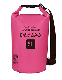 Fashion Rose Red 15l [single Shoulder] Pvc Backpack Rafting Swimming Bag