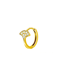 Fashion One Ginkgo Zirconia Earring (gold) Copper And Diamond Ginkgo Leaf Earrings (single)