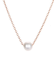 Fashion Rose Gold Geometric Pearl Necklace