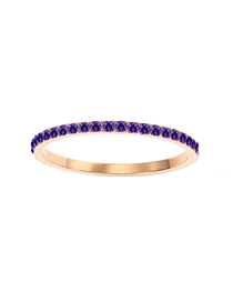 Fashion June Purple - Rose Gold Geometric Round Diamond Ring