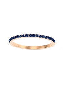 Fashion September Royal Blue - Rose Gold Geometric Round Diamond Ring